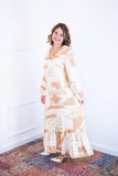 Vestido Rafaela - Longuete com Babado Gola V em Viscolinho - Naguirre Shop