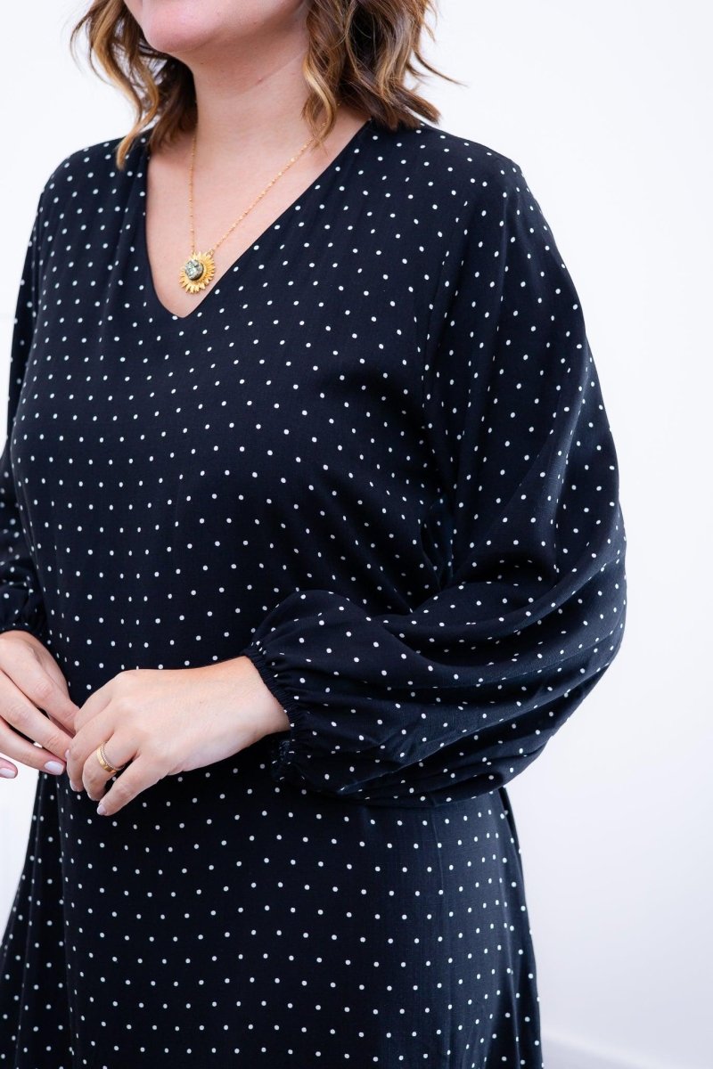 Vestido Rafaela - Longuete com Babado Gola V em Viscolinho - Naguirre Shop