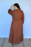 Vestido Rafaela - Longuete com Babado Gola V em Viscolinho - Naguirre Shop