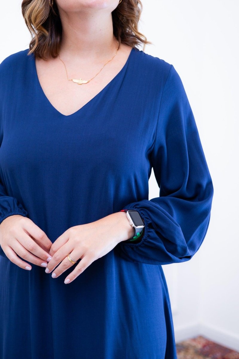 Vestido Rafaela - Longuete com Babado Gola V em Viscolinho - Naguirre Shop
