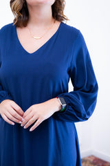 Vestido Rafaela - Longuete com Babado Gola V em Viscolinho - Naguirre Shop