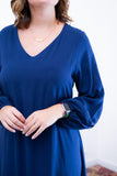Vestido Rafaela - Longuete com Babado Gola V em Viscolinho - Naguirre Shop