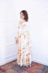 Vestido Rafaela - Longuete com Babado Gola V em Viscolinho - Naguirre Shop
