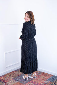 Vestido Rafaela - Longuete com Babado Gola V em Viscolinho - Naguirre Shop