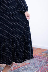 Vestido Rafaela - Longuete com Babado Gola V em Viscolinho - Naguirre Shop