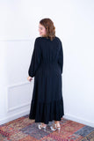 Vestido Rafaela - Longuete com Babado Gola V em Viscolinho - Naguirre Shop