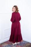 Vestido Rafaela - Longuete com Babado Gola V em Viscolinho - Naguirre Shop