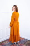Vestido Rafaela - Longuete com Babado Gola V em Viscolinho - Naguirre Shop