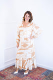 Vestido Rafaela - Longuete com Babado Gola V em Viscolinho - Naguirre Shop