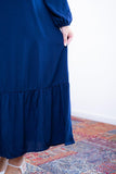 Vestido Rafaela - Longuete com Babado Gola V em Viscolinho - Naguirre Shop