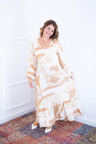 Vestido Rafaela - Longuete com Babado Gola V em Viscolinho - Naguirre Shop