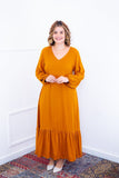 Vestido Rafaela - Longuete com Babado Gola V em Viscolinho - Naguirre Shop