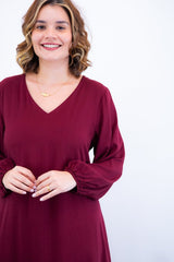 Vestido Rafaela - Longuete com Babado Gola V em Viscolinho - Naguirre Shop