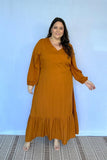 Vestido Rafaela - Longuete com Babado Gola V em Viscolinho - Naguirre Shop