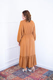 Vestido Rafaela - Longuete com Babado Gola V em Viscolinho - Naguirre Shop