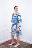 Vestido Sabrina - Decote V Manga Morcego em Viscolinho - Naguirre Shop
