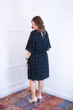 Vestido Sabrina - Decote V Manga Morcego em Viscolinho - Naguirre Shop