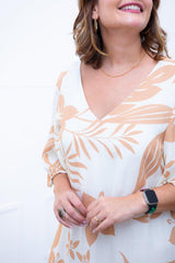 Vestido Sabrina - Decote V Manga Morcego em Viscolinho - Naguirre Shop