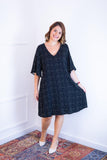 Vestido Sabrina - Decote V Manga Morcego em Viscolinho - Naguirre Shop
