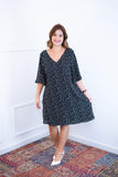 Vestido Sabrina - Decote V Manga Morcego em Viscolinho - Naguirre Shop