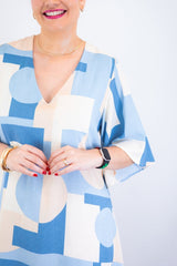Vestido Sabrina - Decote V Manga Morcego em Viscolinho - Naguirre Shop