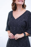 Vestido Sabrina - Decote V Manga Morcego em Viscolinho - Naguirre Shop