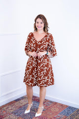 Vestido Sabrina - Decote V Manga Morcego em Viscolinho - Naguirre Shop