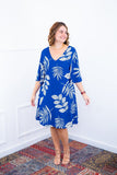 Vestido Sabrina - Decote V Manga Morcego em Viscolinho - Naguirre Shop