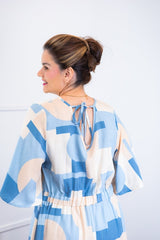 Vestido Sabrina - Decote V Manga Morcego em Viscolinho - Naguirre Shop
