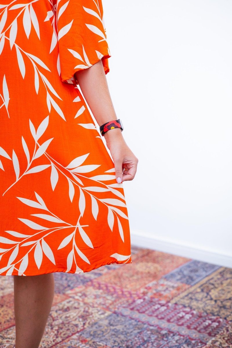 Vestido Sabrina - Decote V Manga Morcego em Viscolinho - Naguirre Shop
