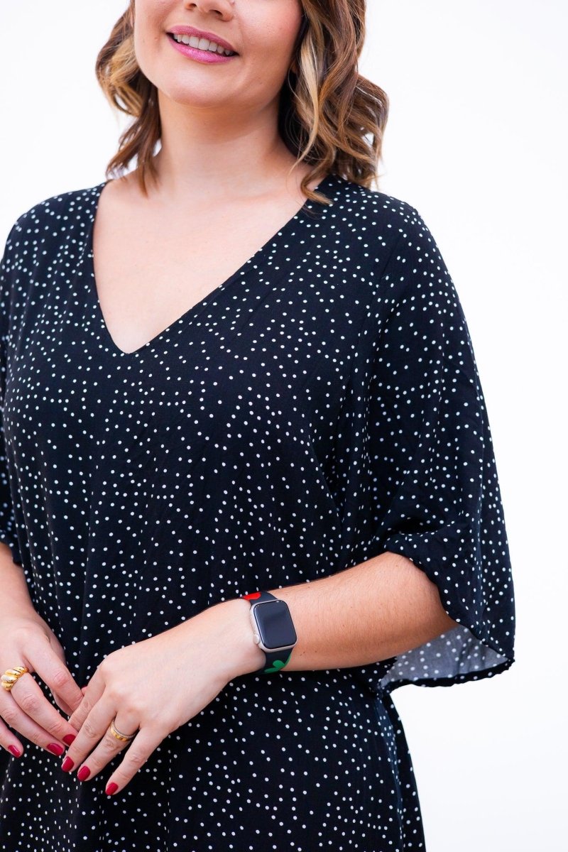 Vestido Sabrina - Decote V Manga Morcego em Viscolinho - Naguirre Shop