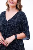 Vestido Sabrina - Decote V Manga Morcego em Viscolinho - Naguirre Shop