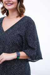 Vestido Sabrina - Decote V Manga Morcego em Viscolinho - Naguirre Shop