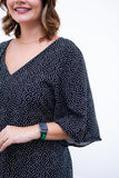 Vestido Sabrina - Decote V Manga Morcego em Viscolinho - Naguirre Shop