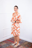 Vestido Sabrina - Decote V Manga Morcego em Viscolinho - Naguirre Shop