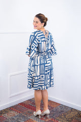 Vestido Sabrina - Decote V Manga Morcego em Viscolinho - Naguirre Shop