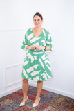 Vestido Sabrina - Decote V Manga Morcego em Viscolinho - Naguirre Shop