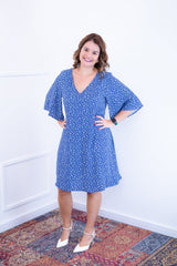 Vestido Sabrina - Decote V Manga Morcego em Viscolinho - Naguirre Shop