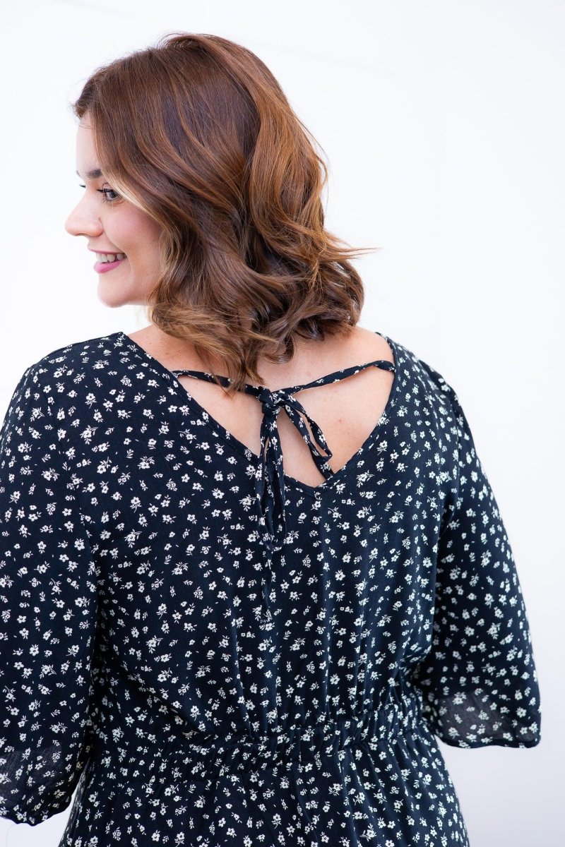 Vestido Sabrina - Decote V Manga Morcego em Viscolinho - Naguirre Shop