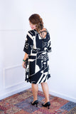 Vestido Sabrina - Decote V Manga Morcego em Viscolinho - Naguirre Shop