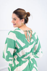 Vestido Sabrina - Decote V Manga Morcego em Viscolinho - Naguirre Shop