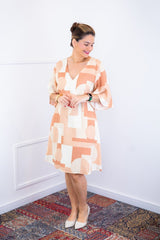 Vestido Sabrina - Decote V Manga Morcego em Viscolinho - Naguirre Shop