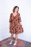 Vestido Sabrina - Decote V Manga Morcego em Viscolinho - Naguirre Shop
