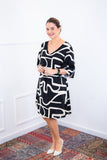 Vestido Sabrina - Decote V Manga Morcego em Viscolinho - Naguirre Shop