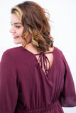 Vestido Sabrina - Decote V Manga Morcego em Viscolinho - Naguirre Shop