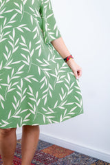 Vestido Sabrina - Decote V Manga Morcego em Viscolinho - Naguirre Shop