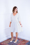 Vestido Sabrina - Decote V Manga Morcego em Viscolinho - Naguirre Shop