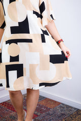 Vestido Sabrina - Decote V Manga Morcego em Viscolinho - Naguirre Shop