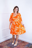 Vestido Sabrina - Decote V Manga Morcego em Viscolinho - Naguirre Shop