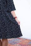 Vestido Sabrina - Decote V Manga Morcego em Viscolinho - Naguirre Shop